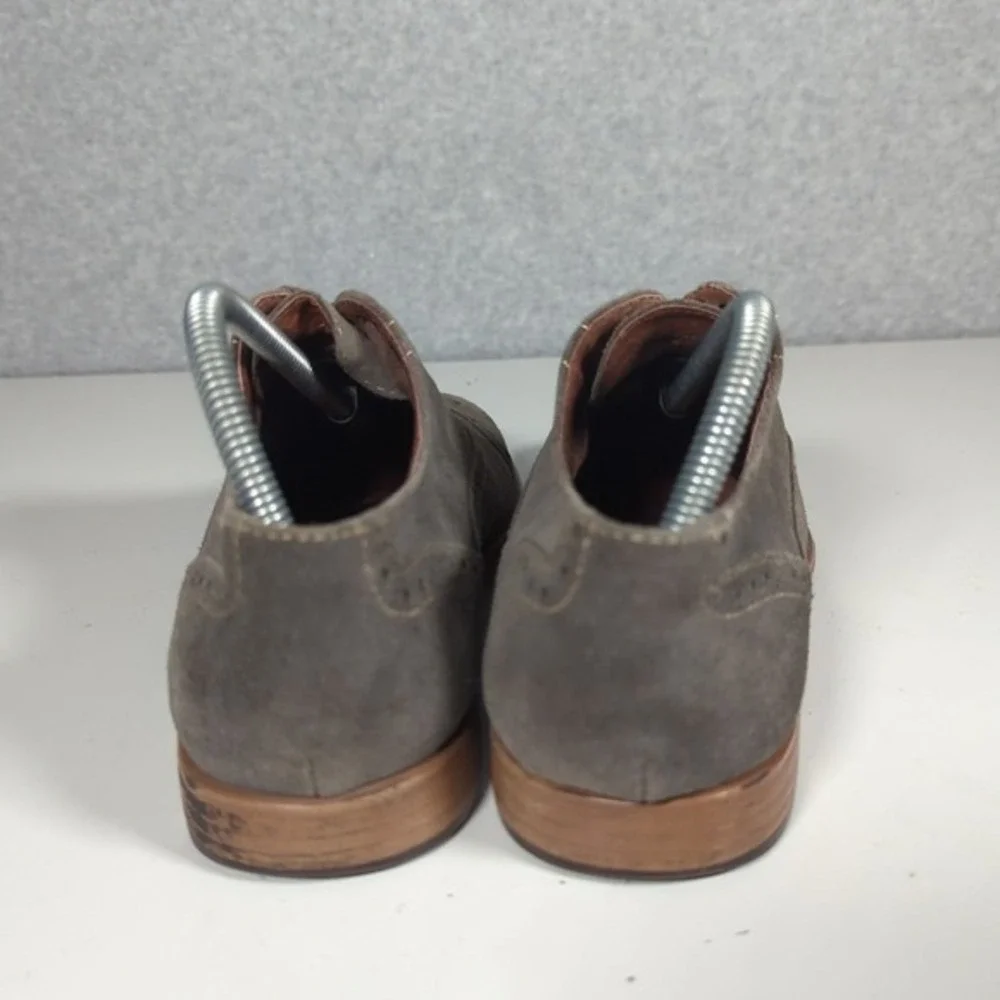Aston Grey Crocket Oxford Suede‎ Dress Shoes Gray Cap Toe Lace Up Men's Sz 8